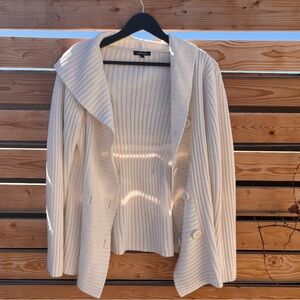 Eileen Fisher Cream Ribbed Cardigan